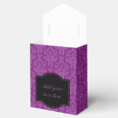 Elegant Paarse Vintage Damast Aangepaste Tekst Bedankdoosjes (Geopend)