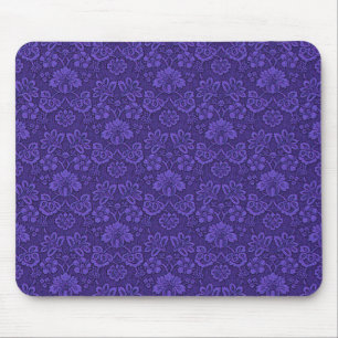 Elegant paarse vintage damastpatroon muismat