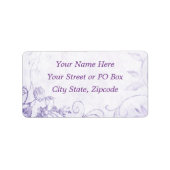 Elegant Paarse Vintage Etiket (Voorkant)