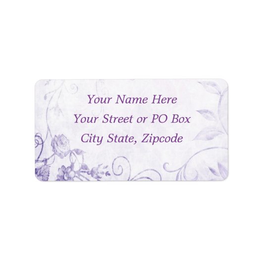 Elegant Paarse Vintage Etiket (Voorkant)