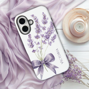 Elegant Paarse Vintage Lint Persoonlijk iPhone 16 Hoesje