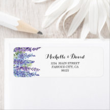 Elegant Paarse Violet Florals Adresetiketten