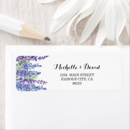 Elegant Paarse Violet Florals Adresetiketten Etiket