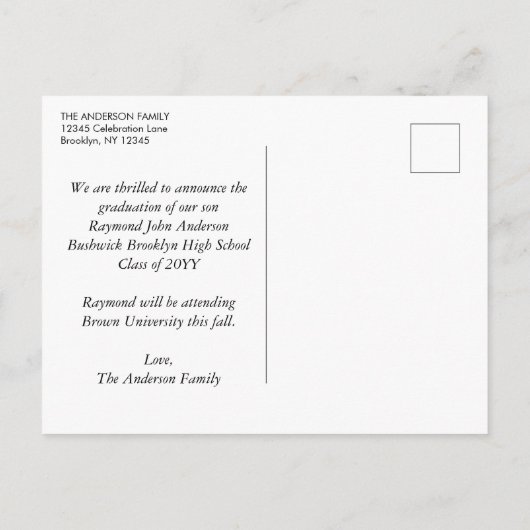 Elegant Paarse Violet Gold Script Foto Afstuderen Aankondigingskaart (Achterkant)