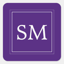 Elegant Paarse Violet Wit Monogram Bruiloft