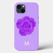 Elegant Paarse Violette Bloem Roos Monogram Cadeau Case-Mate iPhone Case (Achterkant)