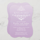 Elegant Paarse Vlaamse Ingagement Party Kaart (Voorkant / Achterkant)