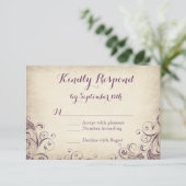  Elegant Paarse Vlaanderen RSVP-kaarten RSVP Kaartje (Staand voorkant)