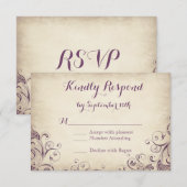  Elegant Paarse Vlaanderen RSVP-kaarten RSVP Kaartje (Voorkant / Achterkant)
