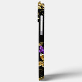 Elegant Paarse Vlinder Goud Confetti Zwart Case-Mate iPhone Case (Achterkant / Links)