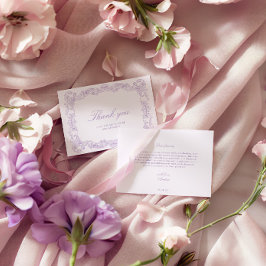 Elegant  Paarse Vrijgezellenfeest Bedankkaart