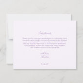 Elegant  Paarse Vrijgezellenfeest Bedankkaart (Achterkant)