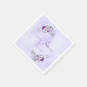 Elegant Paarse Waterverf Bloem Servet (Hoek)