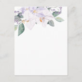 Elegant Paarse Waterverf bloemen & groen Informatiekaartje (Achterkant)