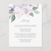 Elegant Paarse Waterverf bloemen & groen Informatiekaartje (Voorkant)