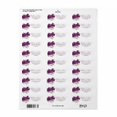 Elegant Paarse Waterverf Bloemen Label (Full Sheet)