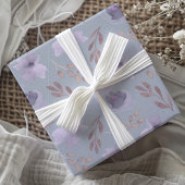 Elegant Paarse Waterverf bloemmotief Cadeaupapier