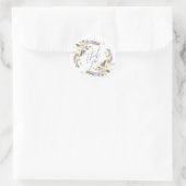 Elegant Paarse Waterverf Floral Hartelijk dank Ronde Sticker (Tas)