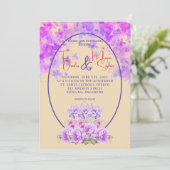 Elegant Paarse Waterverf Floral Kaart (Staand voorkant)