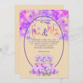 Elegant Paarse Waterverf Floral Kaart (Voorkant / Achterkant)