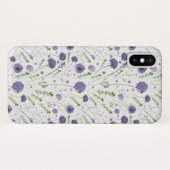 Elegant Paarse Waterverf Floral Pattern Case-Mate iPhone Case (Achterkant (horizontaal))