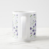 Elegant Paarse Waterverf Floral Pattern Grote Koffiekop (Achterkant)