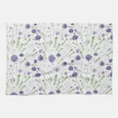 Elegant Paarse Waterverf Floral Pattern Theedoek (Horizontaal)