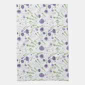 Elegant Paarse Waterverf Floral Pattern Theedoek (Verticaal)