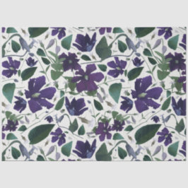 Elegant Paarse Waterverf Floral Pattern Tissuepapier