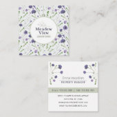 Elegant Paarse Waterverf Floral Pattern Vierkante Visitekaartje (Voorkant / Achterkant)