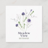 Elegant Paarse Waterverf Floral Vierkante Visitekaartje (Voorkant)