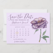 Elegant Paarse Waterverf Floral Wedding Agenda Save The Date (Voorkant)