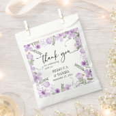 Elegant Paarse Waterverf Floral Wedding Bedankzakje (Geknipt)