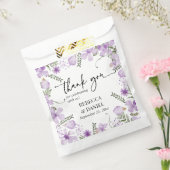 Elegant Paarse Waterverf Floral Wedding Bedankzakje (Gezegeld)