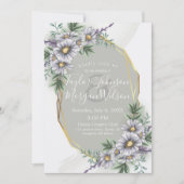 Elegant Paarse Waterverf Floral Wedding Invitatio Kaart (Voorkant)