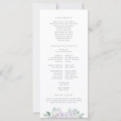 Elegant Paarse Waterverf Floral Wedding Programs (Achterkant)