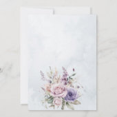 Elegant Paarse Waterverf Flowers Wedding Kaart (Achterkant)