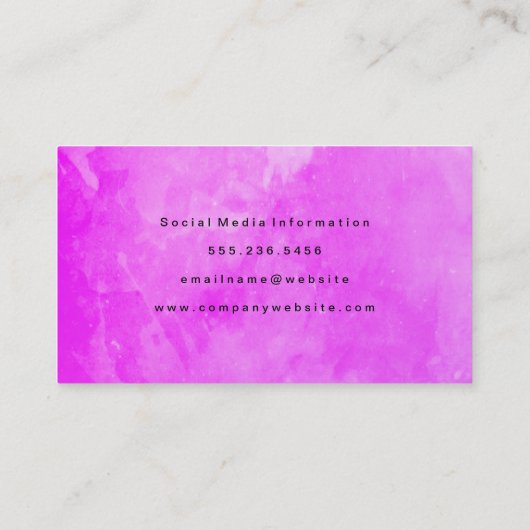 Elegant Paarse Waterverf geborsteld Visitekaartje (Achterkant)