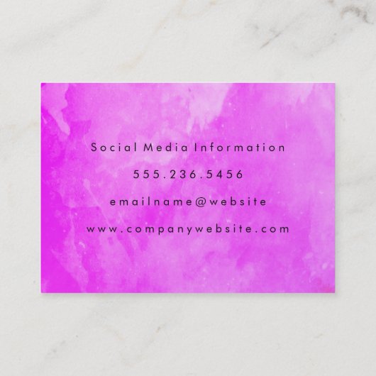 Elegant Paarse Waterverf geborsteld Visitekaartje (Achterkant)