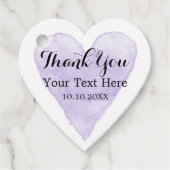 Elegant paarse waterverf houdt van hart-vormbruilo bedankjes labels (Voorkant)