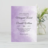 Elegant paarse waterverf huwelijksuitnodigingen kaart (Staand voorkant)
