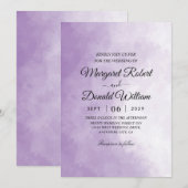 Elegant paarse waterverf huwelijksuitnodigingen kaart (Voorkant / Achterkant)