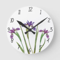 Elegant Paarse Waterverf Iris Flowers Botanisch