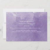 Elegant Paarse Waterverf Monogram Weddenschap Save The Date (Achterkant)