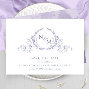 Elegant Paarse Waterverf Monogram Weddenschap Save The Date