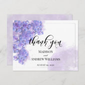 Elegant Paarse Waterverf Succulents Bedankt (Voorkant / Achterkant)