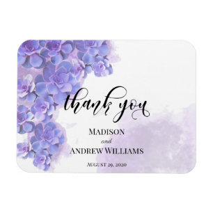 Elegant Paarse Waterverf Succulents Bedankt Magneet