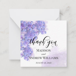 Elegant Paarse Waterverf Succulents Bedankt Notitiekaartje