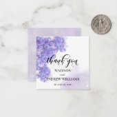 Elegant Paarse Waterverf Succulents Bedankt Notitiekaartje (Voorkant / Achterkant in situ)