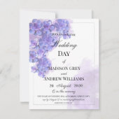 Elegant Paarse Waterverf Succulents Wedding Kaart (Voorkant)